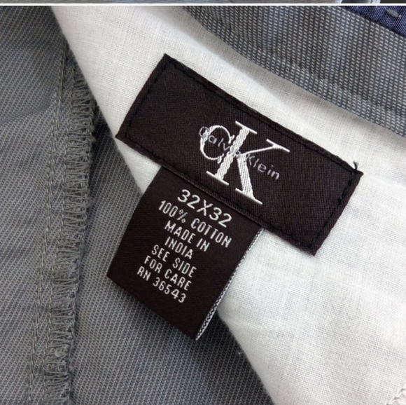 Calvin Klein Grey Men's Pants Dress Casual Cotton - Picture 4 of 5
